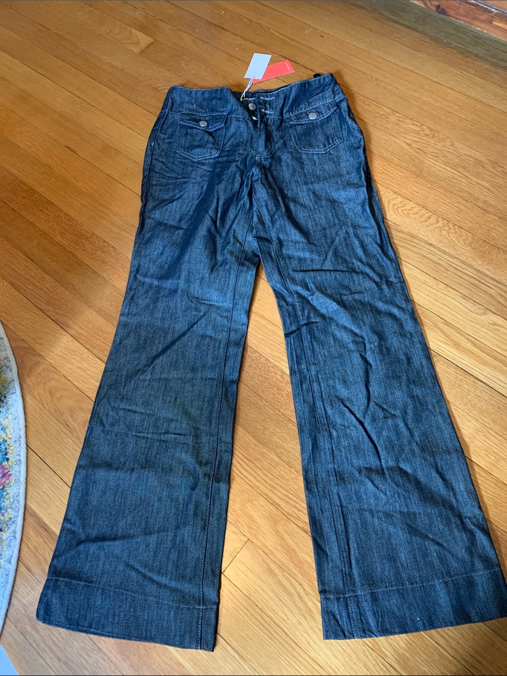 Flamingals Dark Blue Wide-Leg Jeans with Front Flap Pockets